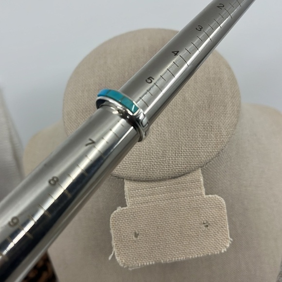 Authentic Southwest WJ Wilson Jim Navajo Sleeping Beauty Turquoise Size 6 Ring - Picture 8 of 12